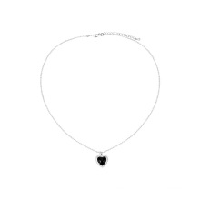 Shangjie OEM Retro personality black love necklace women accessories necklace heart locket necklaces